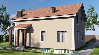 Проект дома с мансардой 12 на 14, площадью 160 м² с 5 спальнями — фасад 2