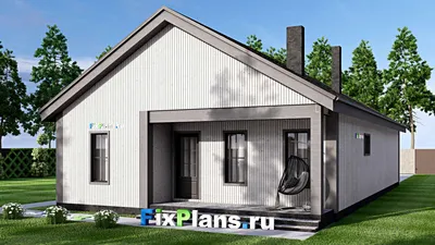 Проект одноэтажного дома 11 на 19, площадью 160 м² с 3 спальнями — фасад 2