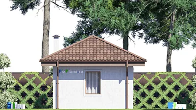 Проект гаража из газобетона 6 на 7, площадью 30 м² — фасад 4