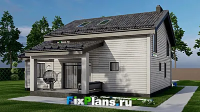 Проект дома с мансардой 12 на 13, площадью 190 м² с 5 спальнями — фасад 2