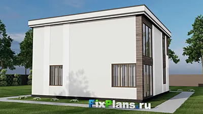 Проект двухэтажного дома 11 на 14, площадью 200 м² с баней и 4 спальнями — фасад 2