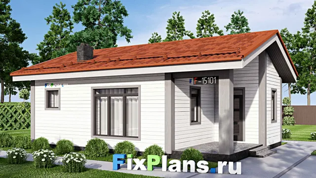 Проект бани 8 на 11, площадью 60 м² с комнатой отдыха и санузлом