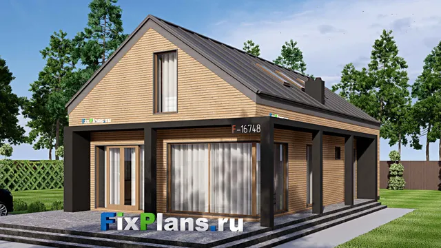 Проект дома с мансардой 10 на 21, площадью 250 м² с террасой и 3 спальнями