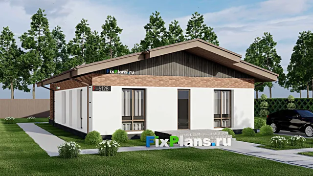 Проект одноэтажного дома 11 на 13, площадью 150 м² с террасой и 3 спальнями