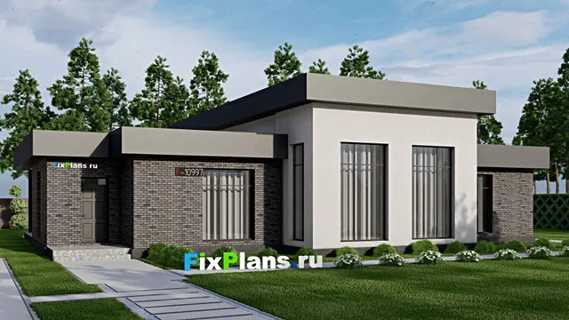 Проект одноэтажного дома 17 на 21, площадью 240 м² с террасой и 3 спальнями