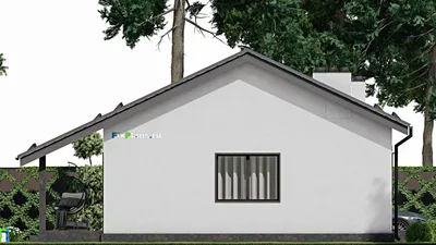 Проект одноэтажного дома 10 на 15, площадью 130 м² с террасой и 3 спальнями (F-2852) — фасад 4