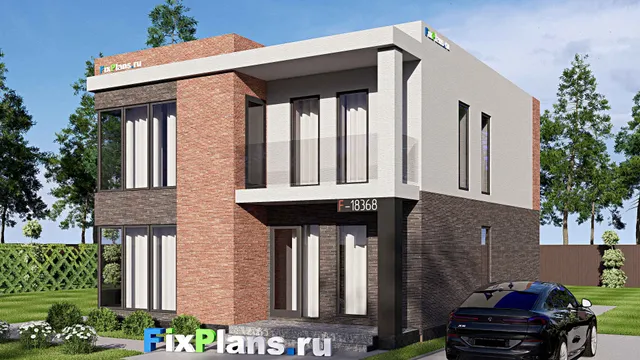 Проект двухэтажного дома 10 на 13, площадью 170 м² с балконом и 4 спальнями