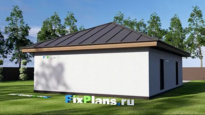 Проект гаража из газобетона 10 на 13, площадью 110 м² на 2 машиноместа — фасад 2