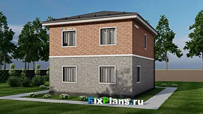 Проект двухэтажного дома 9 на 12, площадью 160 м² с 4 спальнями — фасад 2