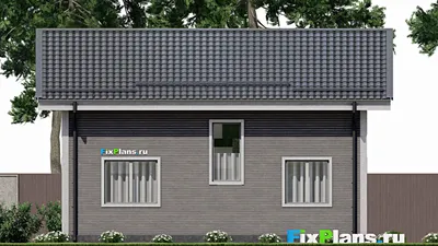 Проект дома с мансардой 8 на 10, площадью 130 м² с террасой и 4 спальнями (F-4904) — фасад 6