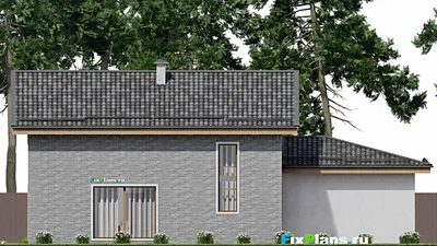 Проект дома с мансардой 13 на 18, площадью 200 м² с 4 спальнями — фасад 6