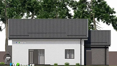 Проект дома с мансардой 9 на 17, площадью 210 м² с террасой, балконом, гаражом на 1 машину и 4 спальнями (F-2906) — фасад 6