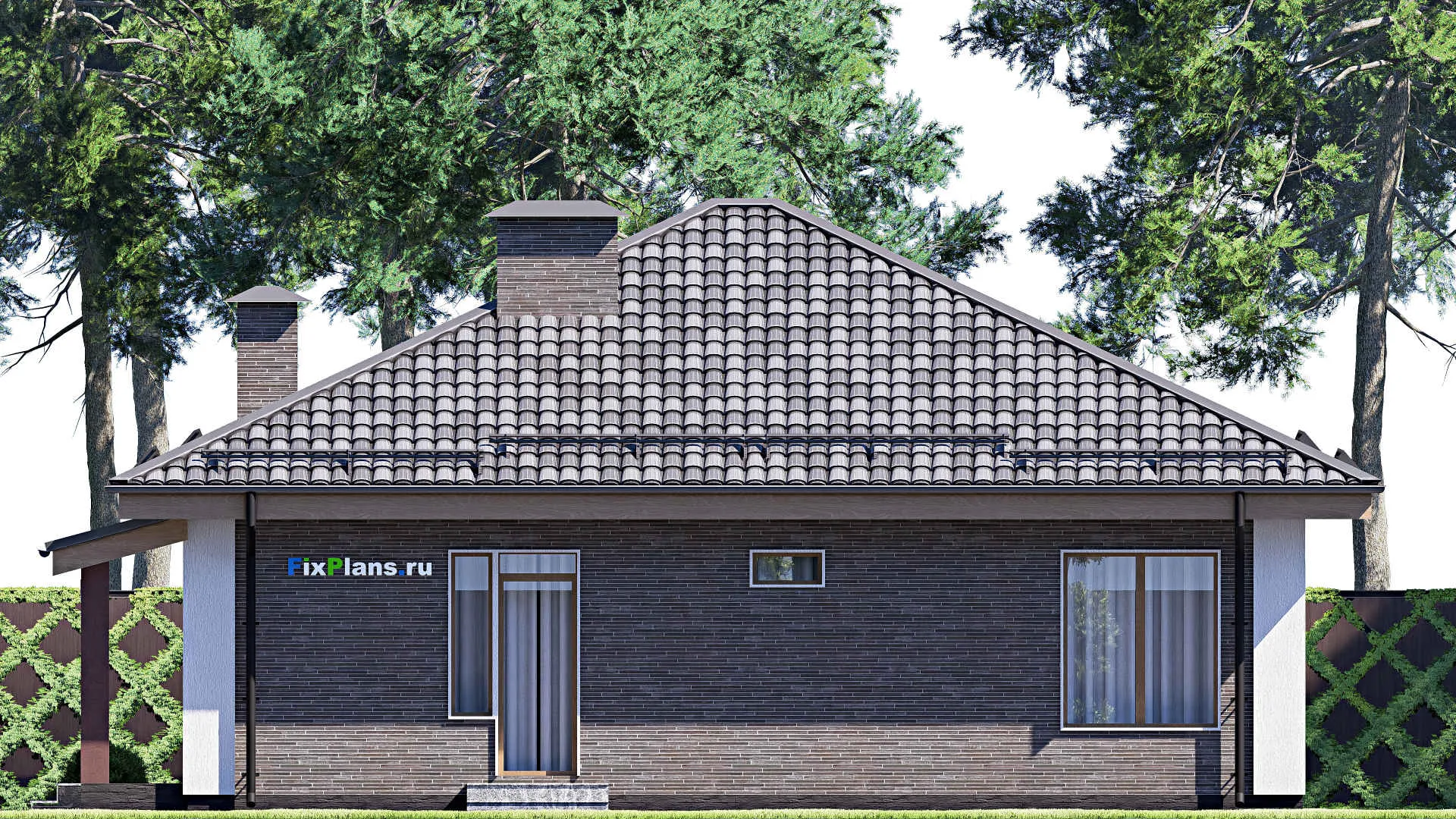 F-17864 - Проект одноэтажного дома 12 на 13, площадью 110 м² с 3 спальнями