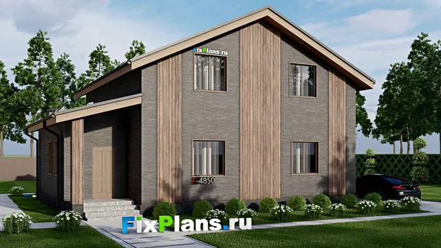 Проект дома с мансардой 10 на 13, площадью 160 м² с 2 спальнями