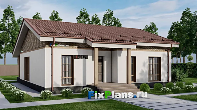 Проект одноэтажного дома 12 на 13, площадью 140 м² с террасой и 3 спальнями