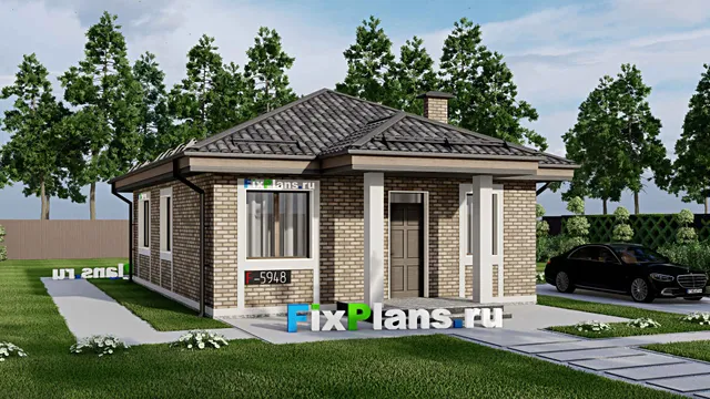 Проект одноэтажного дома 8 на 12, площадью 80 м² с 2 спальнями