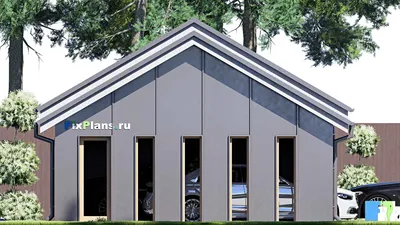 Проект гаража 7 на 9, площадью 50 м² на 2 машиноместа — фасад 4