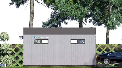 Проект гаража из газобетона 9 на 10, площадью 60 м² на 2 машиноместа — фасад 4