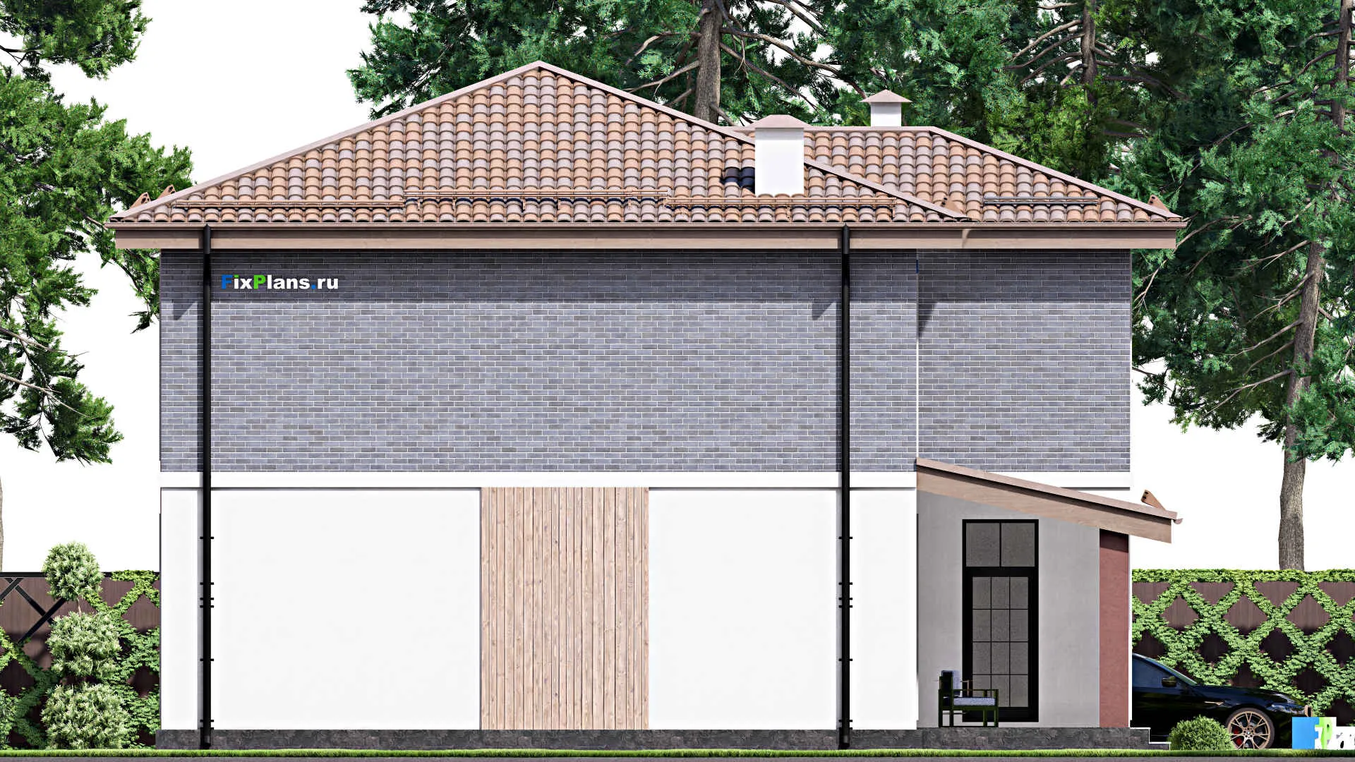 F-12509 - Проект двухэтажного дома 11 на 13, площадью 180 м² с 3 спальнями