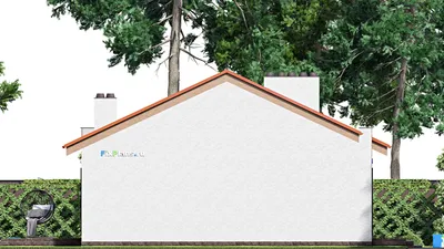 Проект дома с мансардой 15 на 18, площадью 200 м² с террасой и 4 спальнями — фасад 4