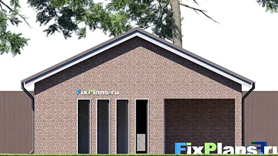 Проект гаража 8 на 9, площадью 60 м² на 2 машиноместа (F-21095) — фасад 6