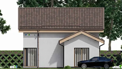 Проект дома с мансардой 11 на 14, площадью 180 м² с террасой и 5 спальнями (F-7937) — фасад 4