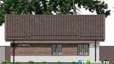 Проект одноэтажного дома 11 на 12, площадью 90 м² с 3 спальнями — фасад 6