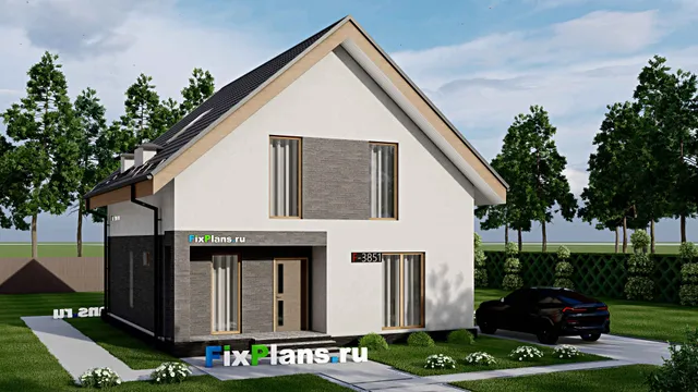 Проект дома с мансардой 10 на 10, площадью 180 м² с террасой, балконом и 4 спальнями