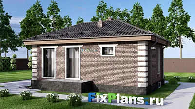 Проект бани 9 на 10, площадью 90 м² с терассой и санузлом — фасад 2
