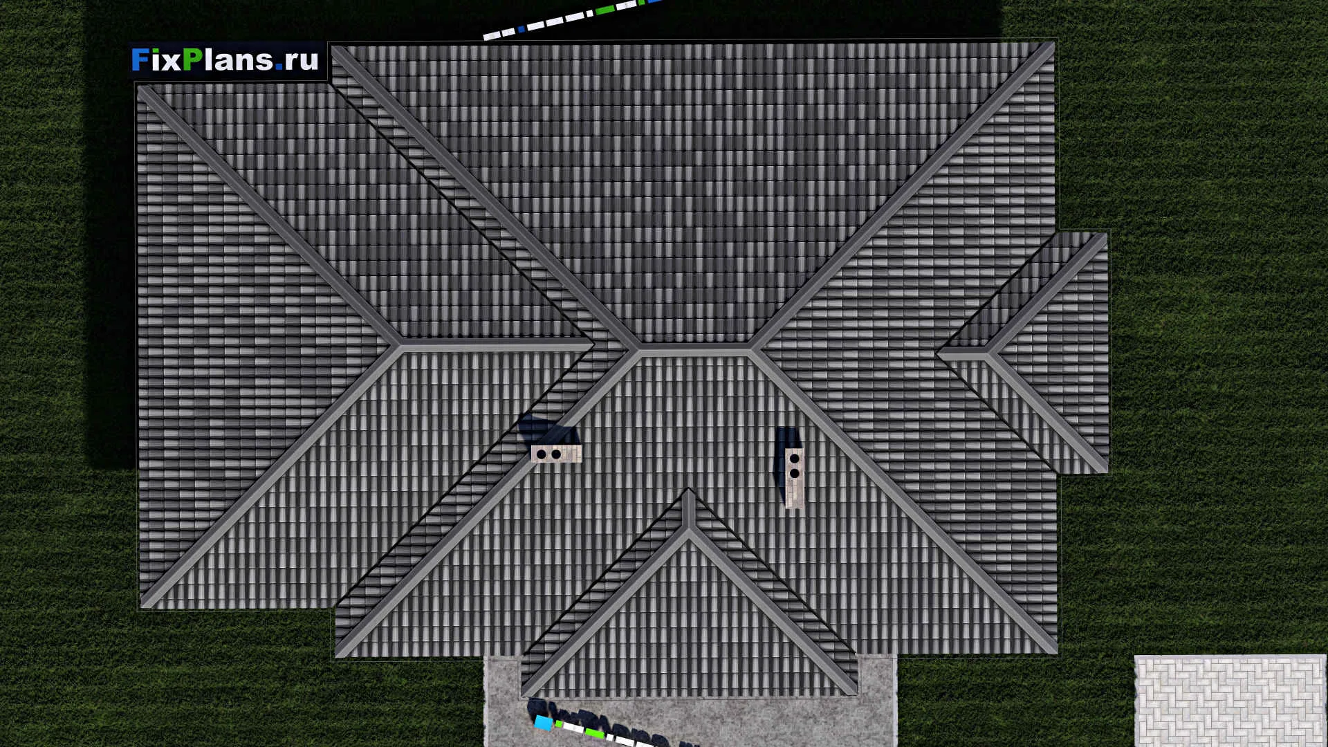 F-0737 - Проект одноэтажного дома 12 на 16, площадью 160 м² с террасой и 3 спальнями