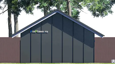 Проект гаража 7 на 8, площадью 50 м² на 2 машиноместа — фасад 5