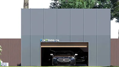 Проект гаража 8 на 8, площадью 50 м² на 2 машиноместа (F-21023) — фасад 4