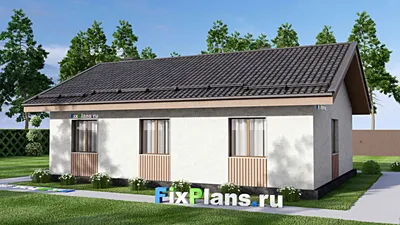 Проект одноэтажного дома 11 на 13, площадью 100 м² с 3 спальнями — фасад 2