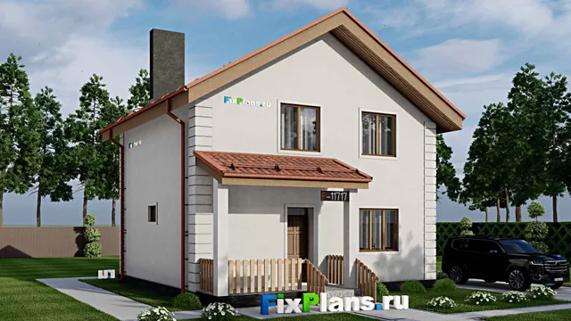 Проект дома с мансардой 9 на 10, площадью 250 м² с балконом и 3 спальнями