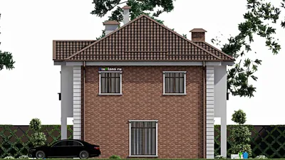 Проект двухэтажного дома 10 на 12, площадью 150 м² с 4 спальнями — фасад 5