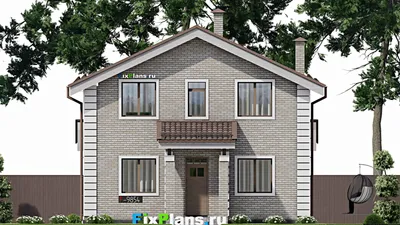 Проект дома с мансардой 10 на 15, площадью 160 м² с террасой и 3 спальнями — фасад 3