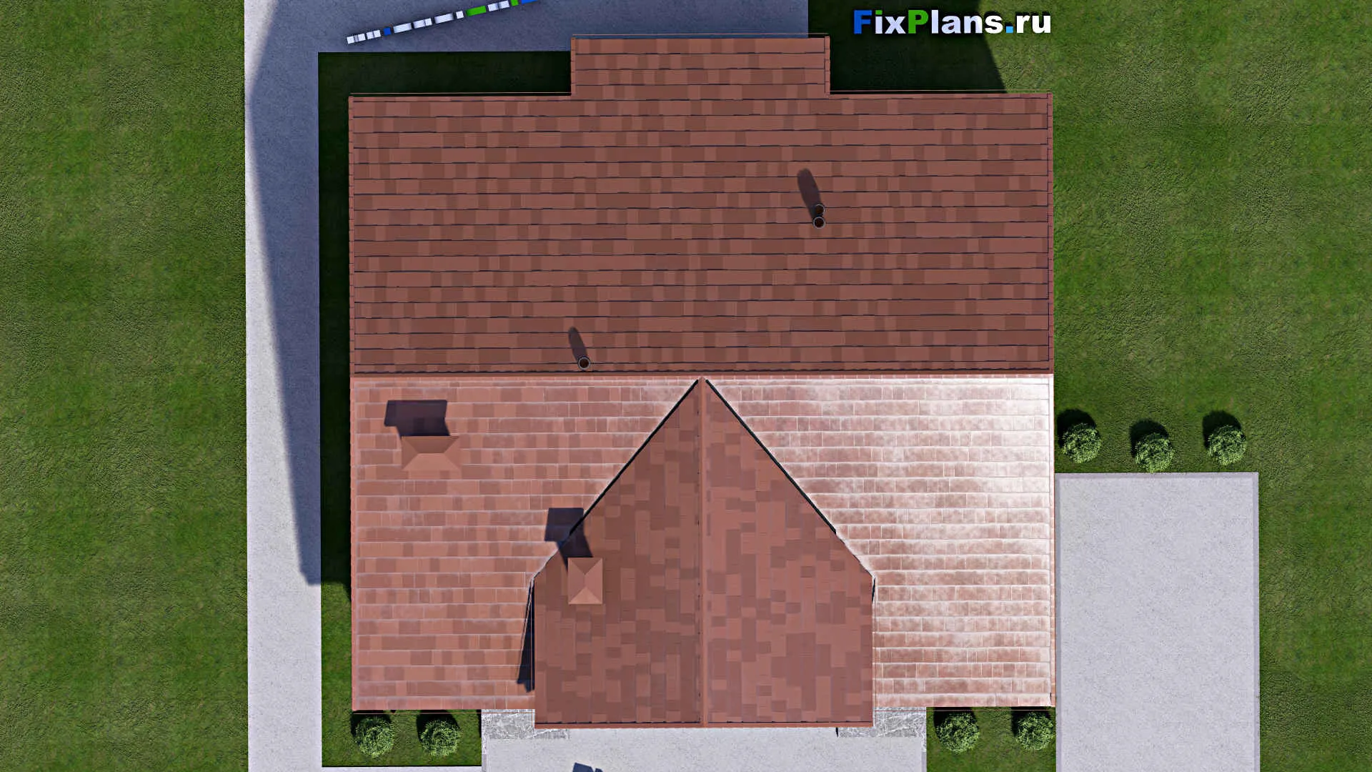 F-13535 - Проект одноэтажного дома 13 на 14, площадью 130 м² с террасой и 3 спальнями