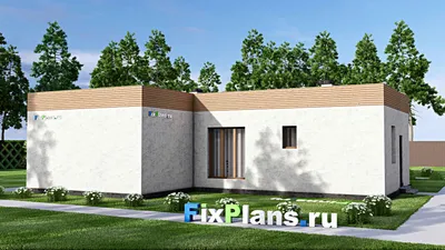 Проект бани 15 на 17, площадью 140 м² с комнатой отдыха, терассой, бассейном и санузлом — фасад 2