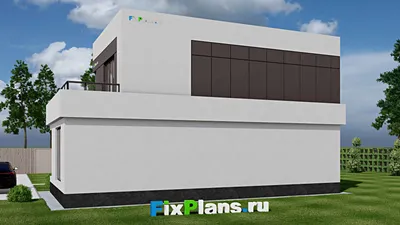 Проект двухэтажного дома 11 на 15, площадью 200 м² с балконом и 3 спальнями — фасад 2