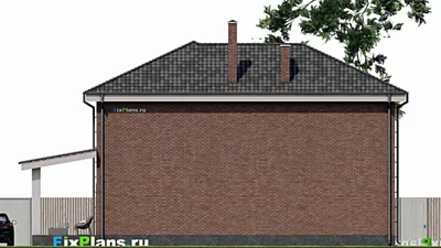 Проект двухэтажного дома 13 на 14, площадью 260 м² с террасой и 5 спальнями — фасад 4