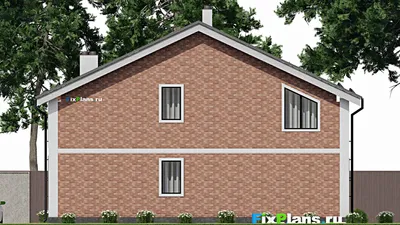 Проект дома с мансардой 11 на 14, площадью 180 м² с террасой и 5 спальнями (F-4292) — фасад 6