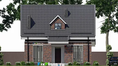 Проект дома с мансардой 9 на 10, площадью 130 м² с террасой и 3 спальнями (F-2609) — фасад 3