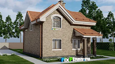 Проект дома с мансардой 9 на 16, площадью 170 м² с 2 спальнями — фасад 2