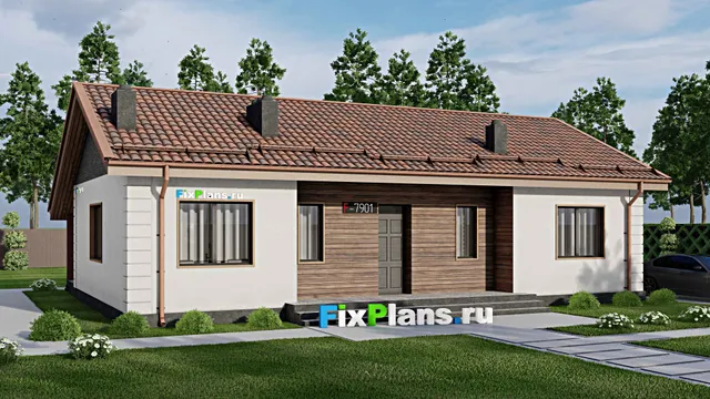 Проект одноэтажного дома 10 на 15, площадью 130 м² с террасой и 3 спальнями
