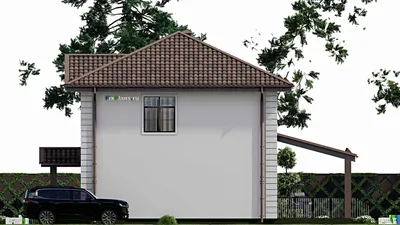 Проект двухэтажного дома 9 на 14, площадью 150 м² с террасой и 3 спальнями — фасад 5