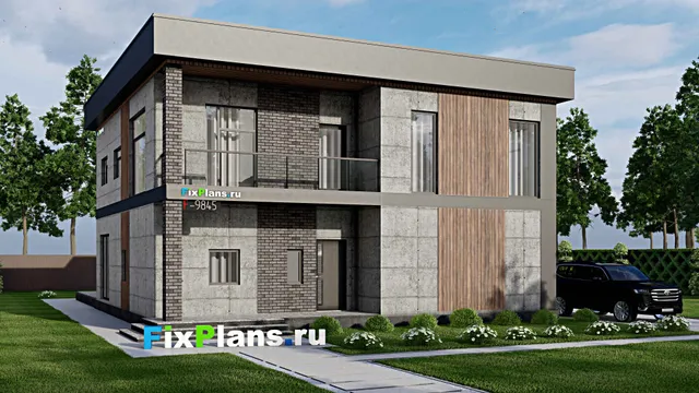 Проект двухэтажного дома 13 на 19, площадью 550 м² с террасой, балконом, баней, бассейном и 8 спальнями
