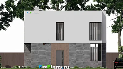 Проект двухэтажного дома 11 на 12, площадью 170 м² с балконом и 5 спальнями — фасад 3