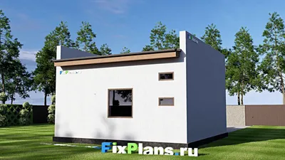Проект гаража из газобетона 8 на 9, площадью 110 м² на 2 машиноместа — фасад 2