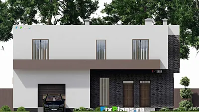 Проект двухэтажного дома 15 на 17, площадью 300 м² с 3 спальнями — фасад 3