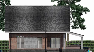 Проект дома с мансардой 12 на 12, площадью 210 м² с террасой и 4 спальнями — фасад 6